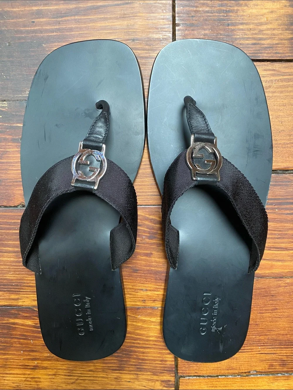 Gucci Black Men’s Logo Sandals